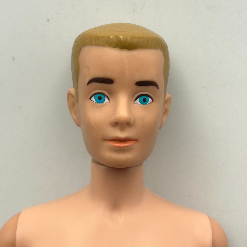 1960's Ken Doll Straight Leg Red Shorts Barbie Boyfriend USA Vintage Mattel Blue